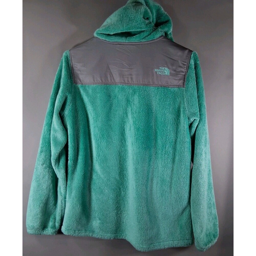 The North Face Girls Osito Hoodie Full Zip Fleece Jacket Teal Green Grey XL 18 - Picture 3 of 10